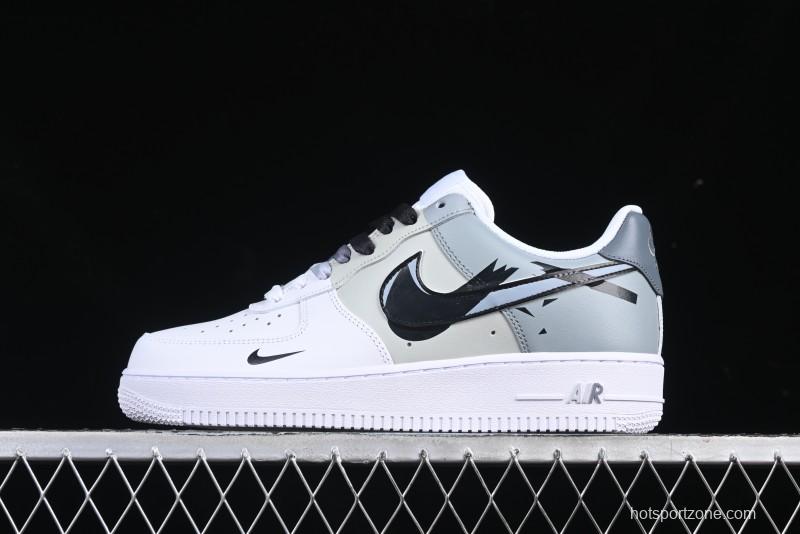 Nike Air Force 1 '07 Low Hand-Painted Broken Hook Casual Sneakers - CV2288-011
