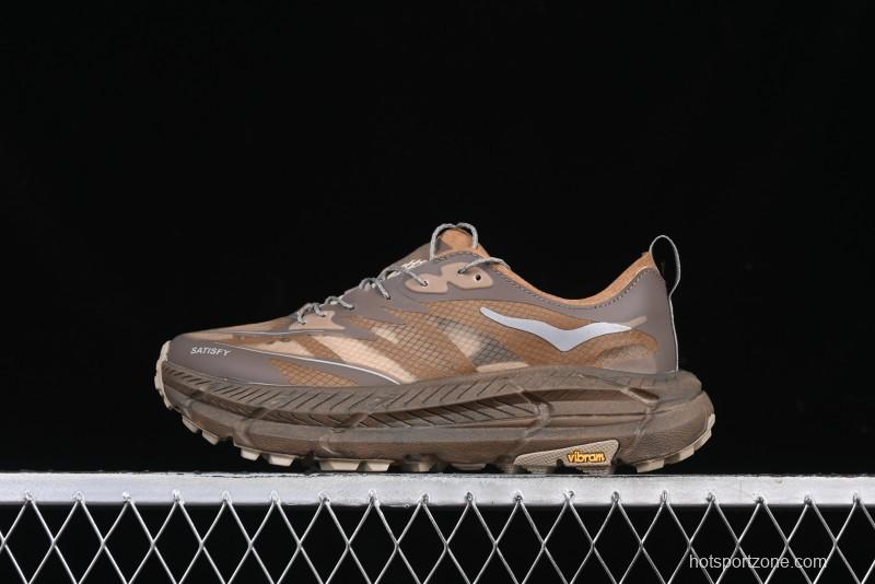 HOKA ONE ONE Satisfy Running Mafate Trail Low-Cut Cushioned Outdoor Hiking Shoes - 1157050 RBBR