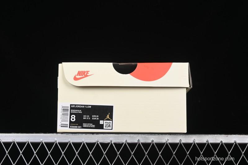 Nike Air Jordan 1 Low Stussy Collaboration - Grey Swoosh Retro Basketball Shoes - XS6086-001