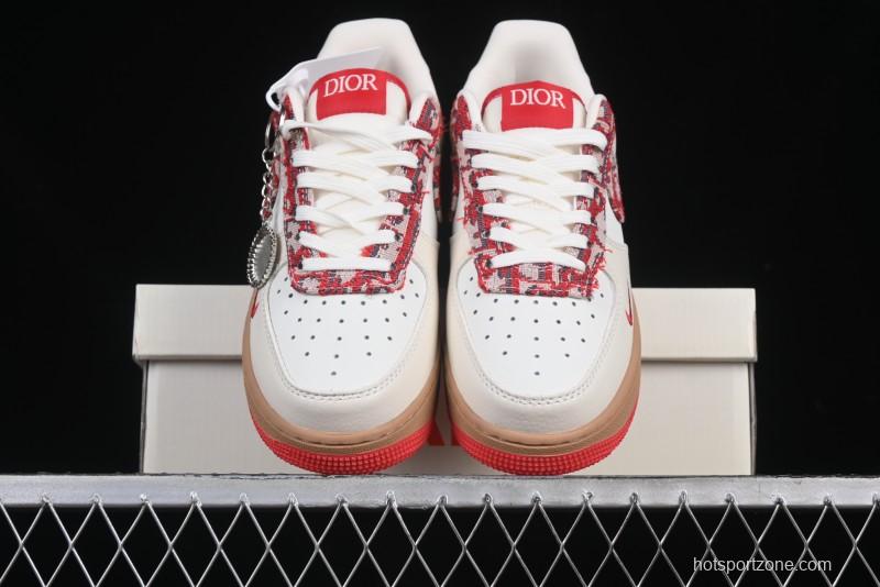 Nike Air Force 1 '07 Low Dior Collaboration Beige Floral Low-Top Casual Sneakers - KK1988-049