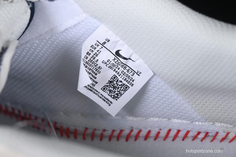 Nike Air Force 1 '07 Low Stussy Collaboration Dark Blue Suede White Swoosh Low-Top Casual Sneakers - XZ6188-673