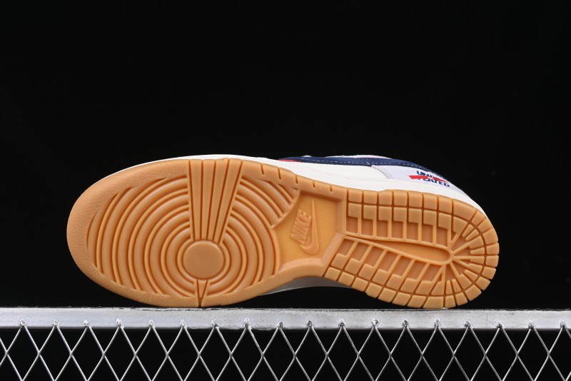 Nike SB Dunk Low UN Collaboration Anniversary Edition Custom Lifestyle Sneakers with Black Swoosh and Gum Sole - DM6868-032