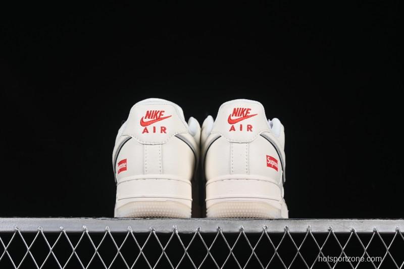 Nike Air Force 1 '07 Low Supreme Collaboration Off-White Crystal Custom Casual Sneakers - XZ6188-715