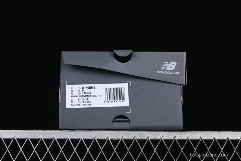 New Balance 740 Black and Silver Retro Running Sneakers for Men