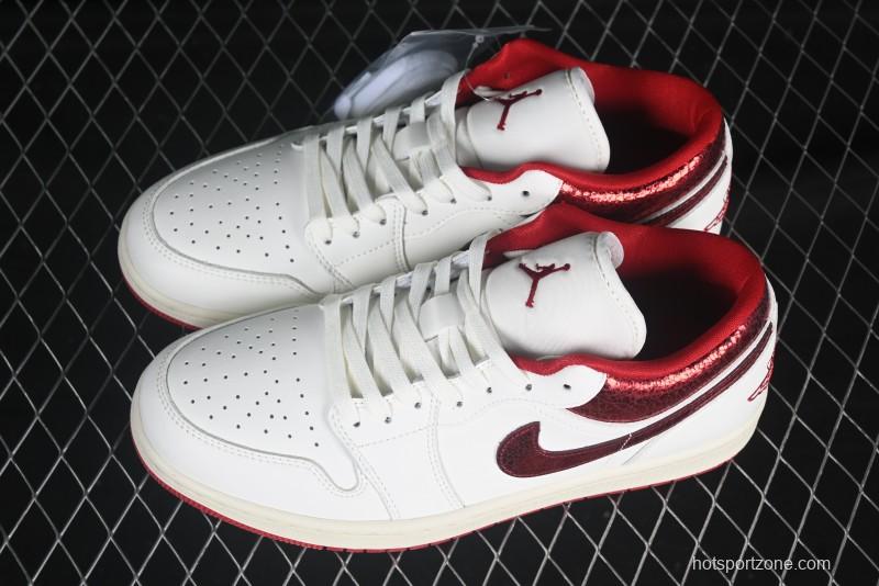 Nike Air Jordan 1 Low AJ1 White Red Low Top Casual Sneakers - HJ9338-106