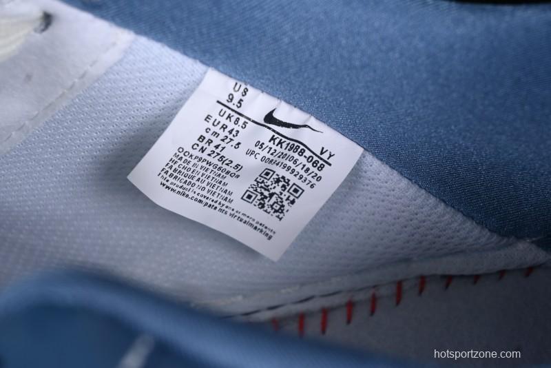 Nike Air Force 1 '07 Low Collaboration White Blue Ghost Face Casual Sneakers with Strap - KK1988-068