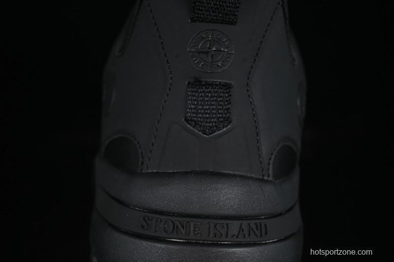 Stone Island Grime Panelled Low-Top Lifestyle Sneakers in Dark Brown - 79FWS0303