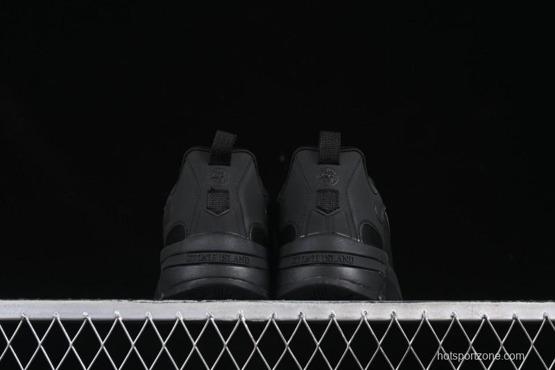 Stone Island Grime Panelled Low-Top Lifestyle Sneakers in Dark Brown - 79FWS0303