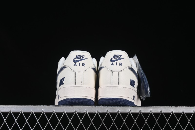 Nike Air Force 1 'Wave Swoosh' Edition – White & Navy**