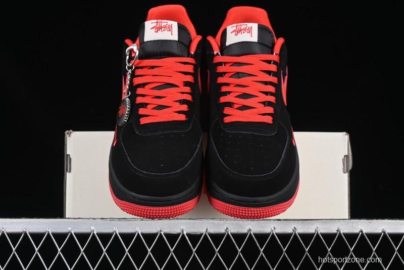 Nike Air Force 1'07 Low Stussy Collaboration Passion Orange Low-Top Casual Sneakers - DF0188-044