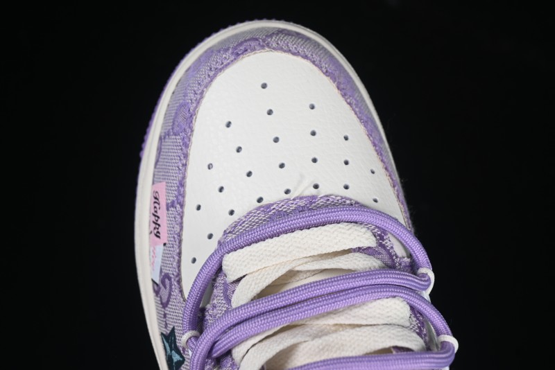 Nike Air Force 1'07 Low "Purple Star" Custom Casual Sneakers - BD7700-220