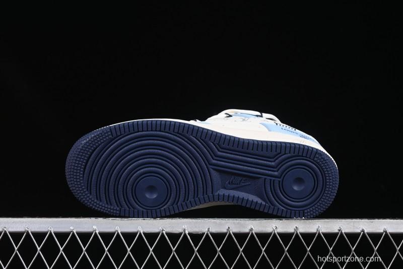 Nike Air Force 1'07 Low LV Collaboration University Blue Drawstring Casual Sneakers - DM6868-058