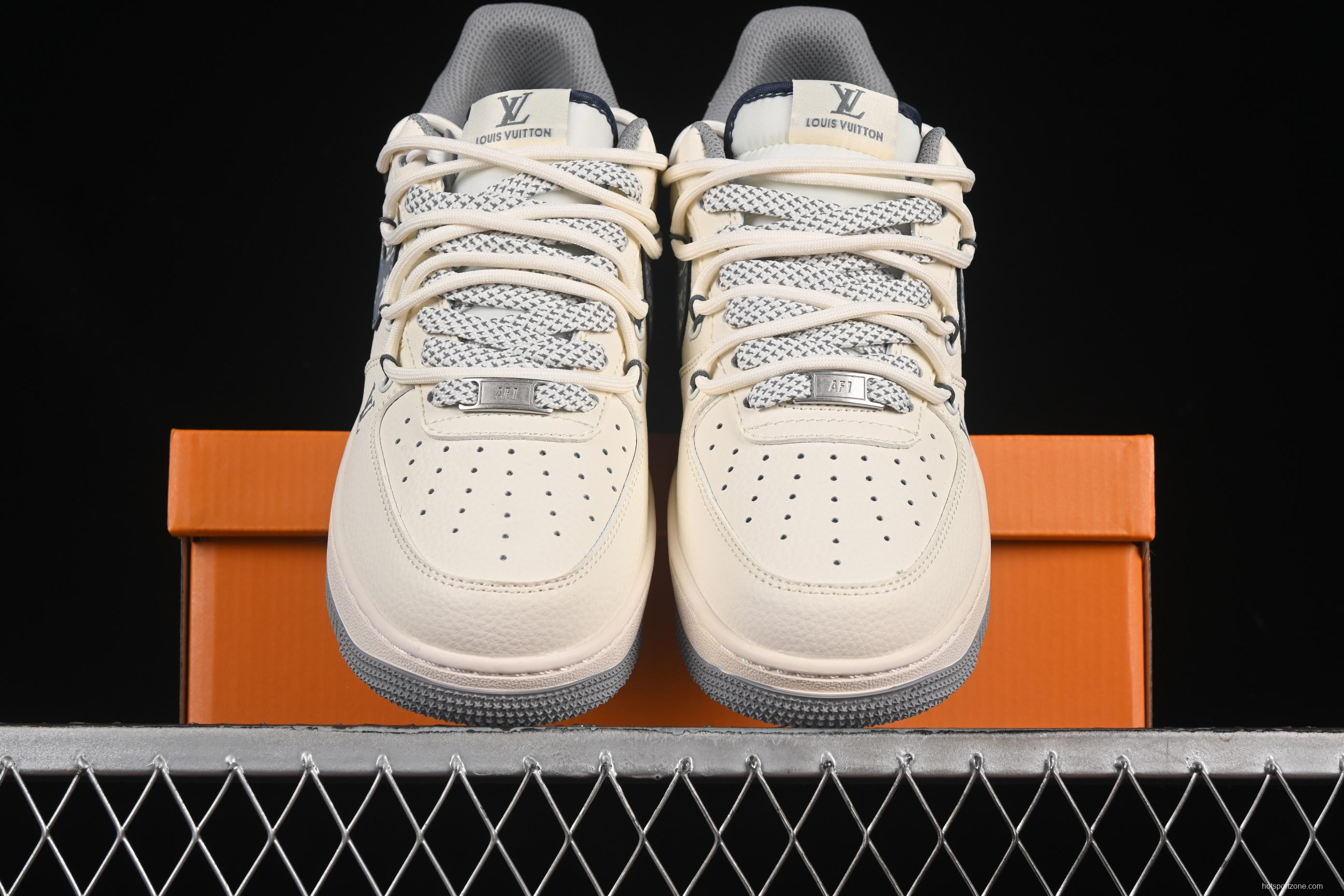 Nike Air Force 1'07 Low LV Collaboration Grey Pattern Drawstring Casual Sneakers - DM6868-065