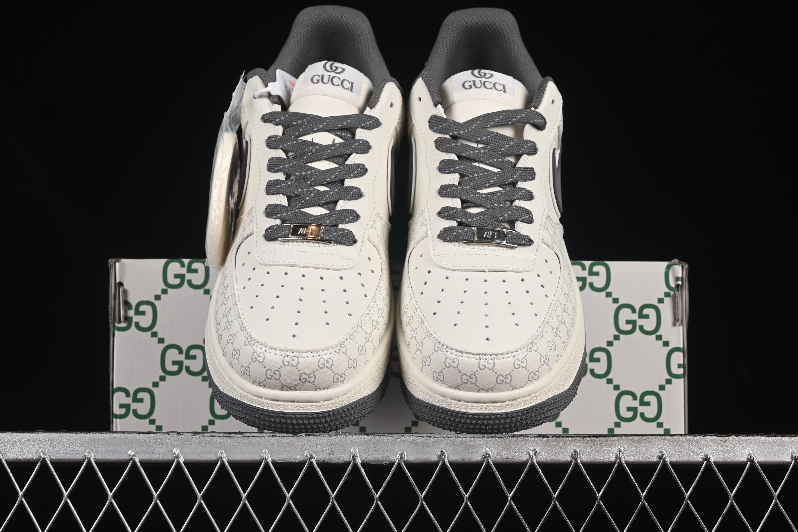 Nike Air Force 1 '07 Low Gucci Collaboration Classic Grey Pattern Casual Sneakers - CS5288-003