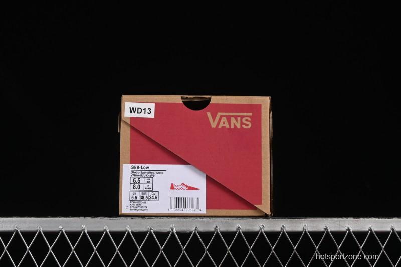 Vans Sk8-Low White Red Checkerboard Slip-Resistant Casual Skate Shoes - VN0A4UUK4W9