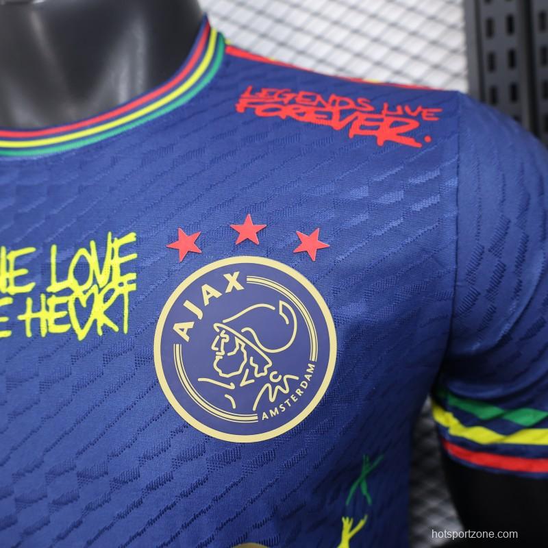 Player Version 25/26 JAjax Jersey with Bob Marley Tribute Design and Inspirational Quotes