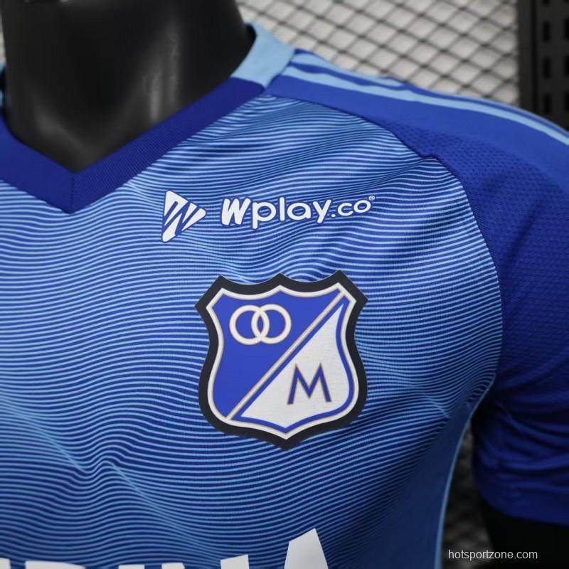 Player Version 25/26 Millonarios Blue with Andina Logo Design Home Jersey