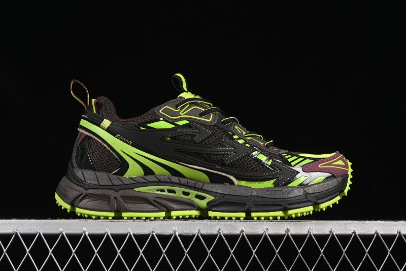 Off-White Be Right Low-Top Lifestyle Sneakers in Black Green - X.E5