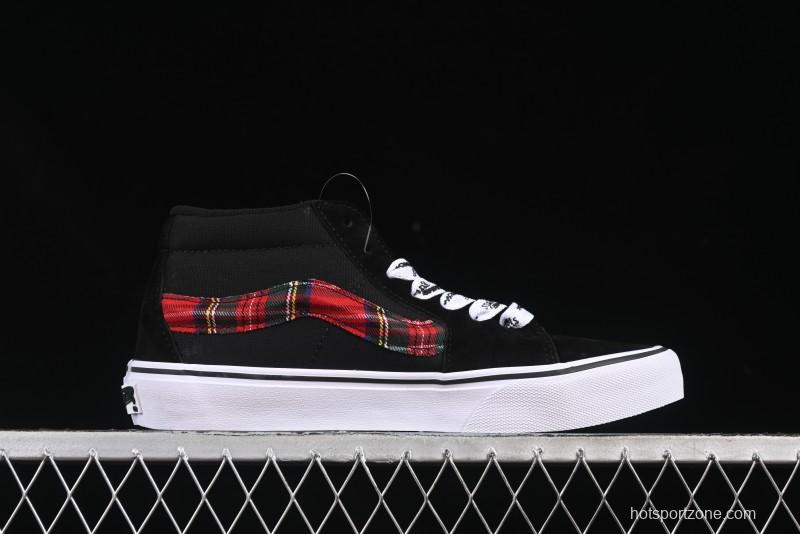 Vans Sk8-Mid Anaheim Collection Scottish Plaid Casual Low-Top Canvas Shoes - VN0A4UWIVNE