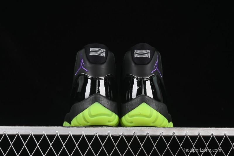 Nike Air Jordan 11 Retro CT8012-003 Basketball Shoes in Black & Guacamole Green