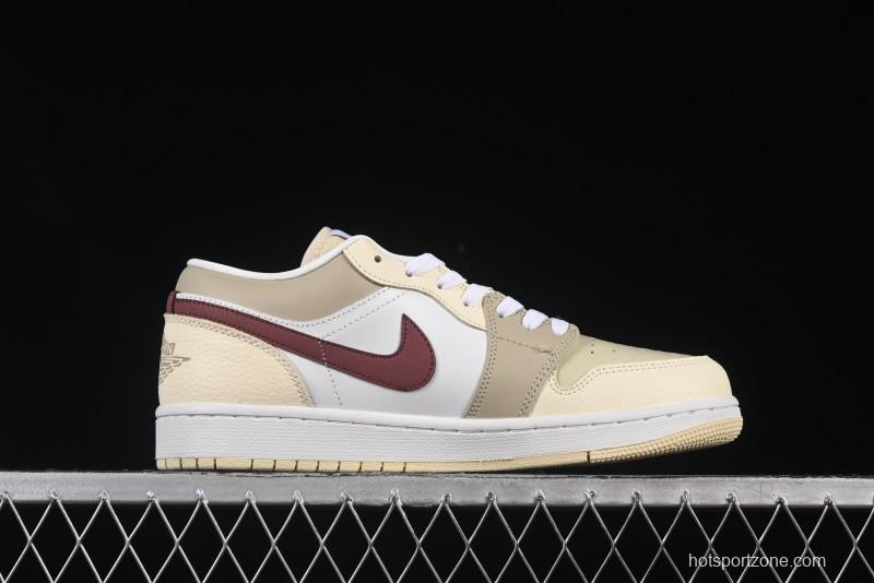 Nike Air Jordan 1 Low AJ1 Cream White Low-Top Casual Sneakers - HV6530-100
