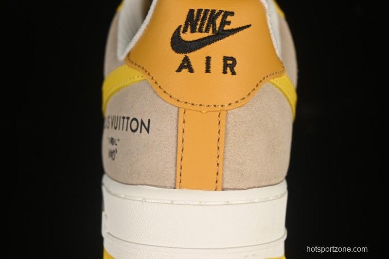 Nike Air Force 1'07 Low LV Collaboration Grey Yellow Casual Sneakers - HQ2037-322