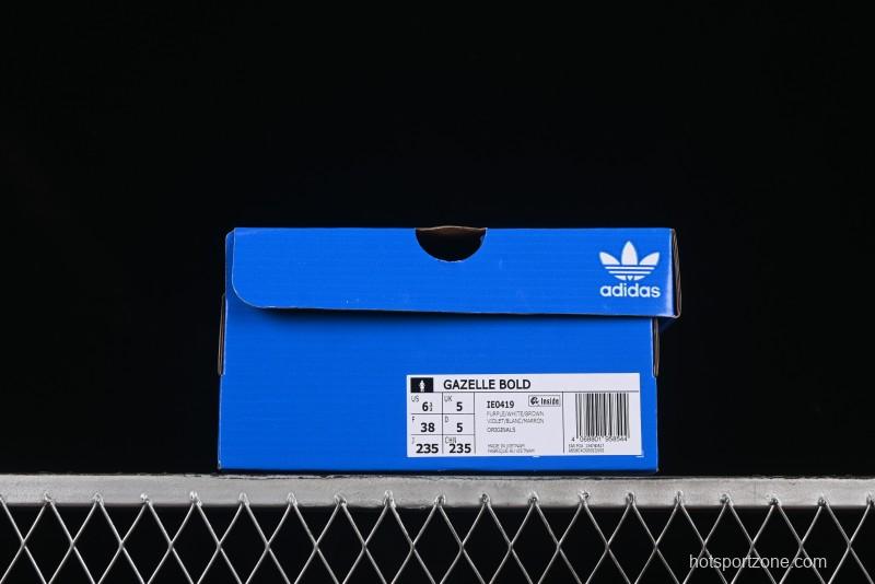 Adidas Originals Gazelle Bold IE0419 Low-Top Sneakers with Thick Sole for Casual Wear, Slip-Resistant and Durable