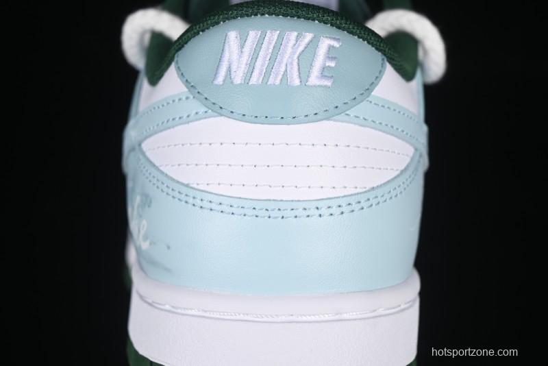 Nike Dunk Low Deconstructed Snake Emblem White Blue Low-Top Casual Sneakers - DD1391-101