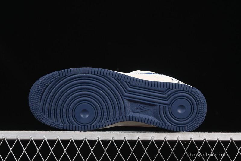 Nike Air Force 1 '07 Low Dior Collaboration Blue Iridescent Swoosh Casual Sneakers - XS1958-569