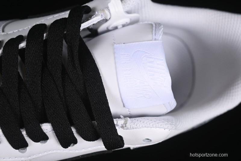 Nike Air Force 1 '07 Low Casual Sneakers in White-Black Gradient with Full-Length Air Cushion - ZH0316-078