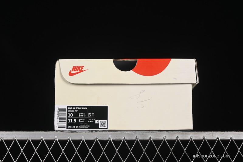 Nike Air Force 1'07 Low Casual Sneakers with Blue Line Ghost Face Design - DF0188-053