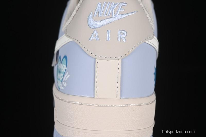 Nike Air Force 1'07 Low "Blue Star Love" 520 Series Limited Edition Casual Sneakers - DB3301-991