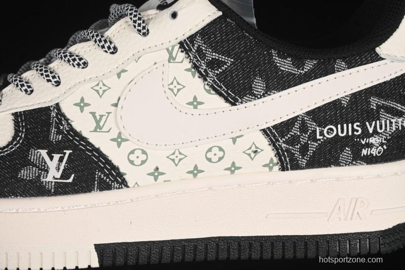 Nike Air Force 1 '07 Low LV Collaboration Double Print Denim Casual Sneakers - YX5066-317