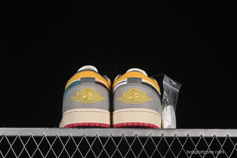 Nike Air Jordan 1 Low AJ1 Mismatched Swoosh Casual Sneakers - HV4511-133