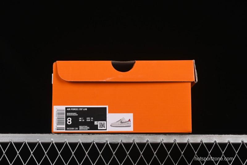 Nike Air Force 1 '07 Low LV Collaboration Grey Denim Swoosh Casual Sneakers - XX3168-135