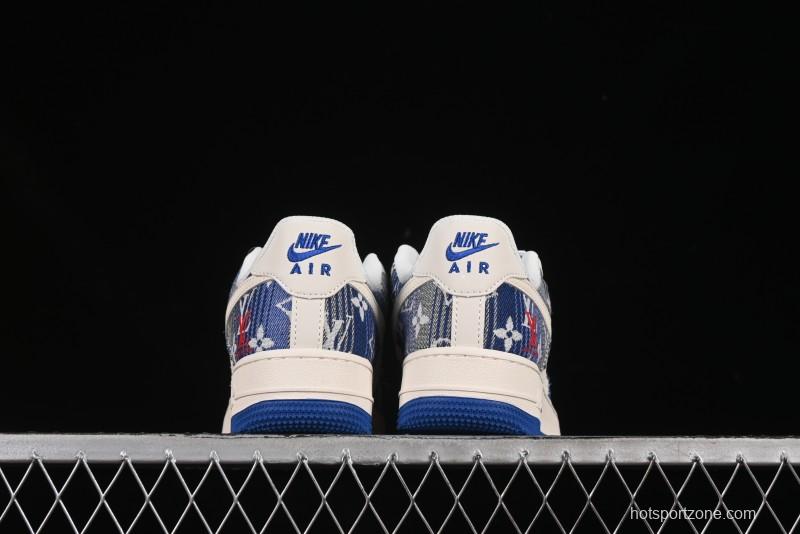 Nike Air Force 1 '07 Low Stussy Collaboration Gradient Denim Casual Sneakers - XS1958-586