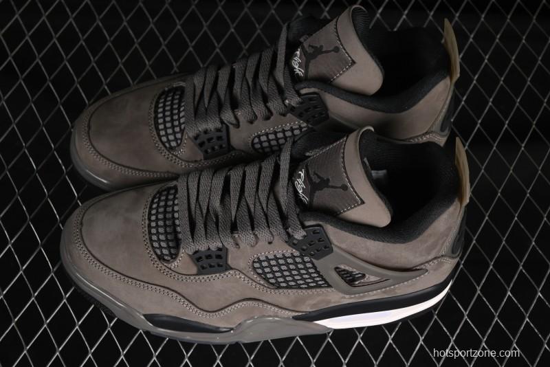 Nike Air Jordan 4 Retro Sneakers in Cave Stone Brown with Black Mesh and TPU Details - FV5029-200