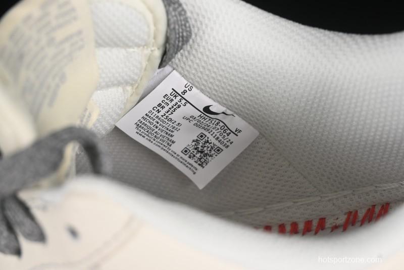 Nike Air Force 1 '07 Low Stussy Collaboration Beige Mini Swoosh Casual Sneakers - HH7518-064