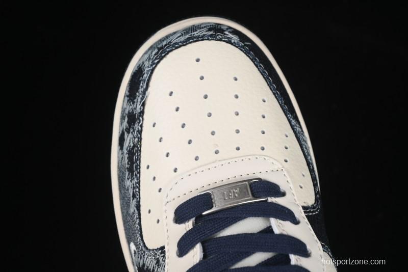 Nike Air Force 1 '07 Low Stussy Collaboration Retro Denim Casual Sneakers - XS1958-578