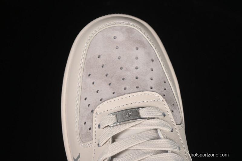 Nike Air Force 1 '07 Low LV Collaboration Beige Grey Snake Swoosh Casual Sneakers - XX3168-130