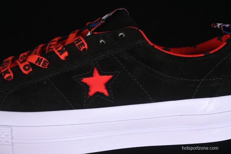 Converse One Star Low Top Casual Sneakers with Hello Kitty Collaboration - Pink Star and Embroidered Bow Design - 163904C