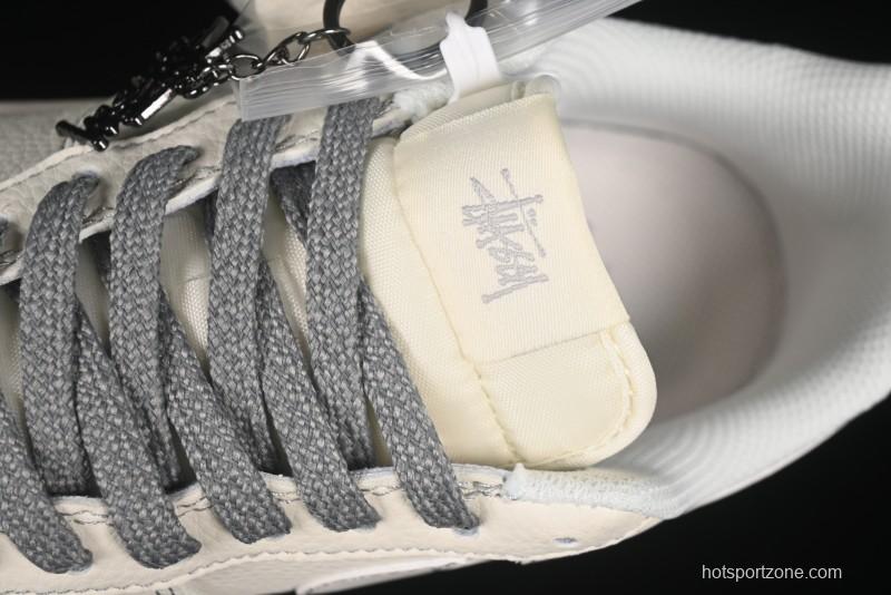 Nike Air Force 1 '07 Low Stussy Collaboration Beige Mini Swoosh Casual Sneakers - HH7518-064