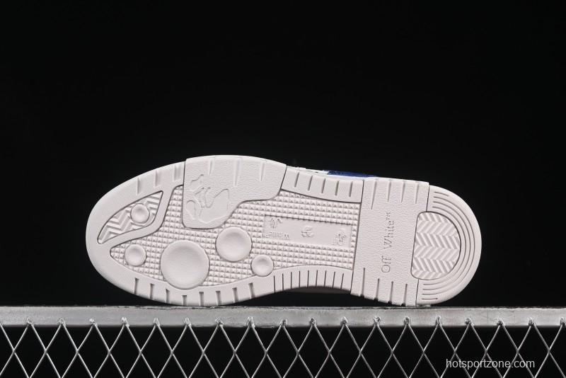 Off-White Out Of Office Low-Top Fashion Sneakers White Blue Star - AJD4