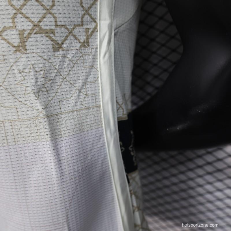 Player Version 2025 Algeria White with Islamic Geometric Pattern Jersey