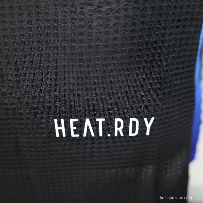 Player Version 2025 Algeria Black with Blue Sleeves Jersey