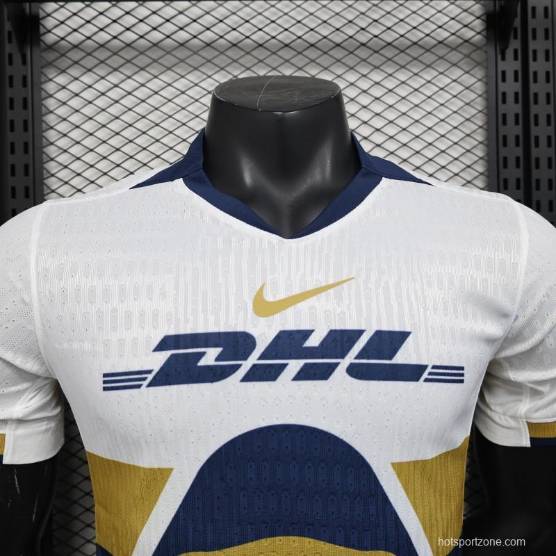 Player Version 25/26 Club America Away White with Navy and Gold Eagle Crest Jersey
