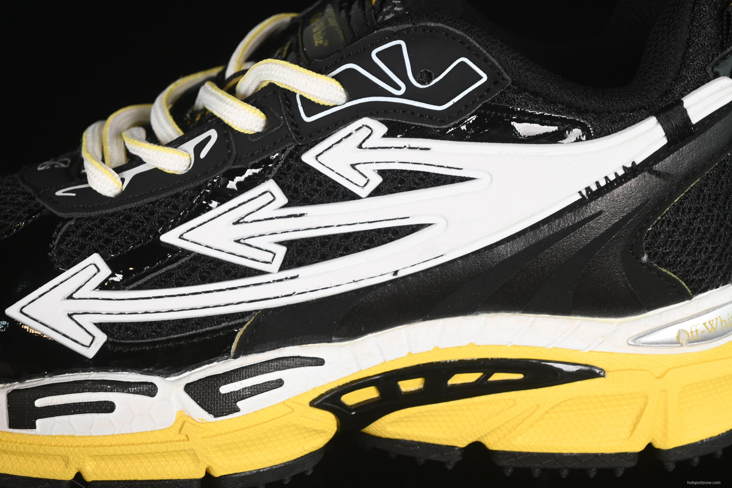 Off-White Be Right Low-Top Lifestyle Sneakers in Black & Yellow - C.D4