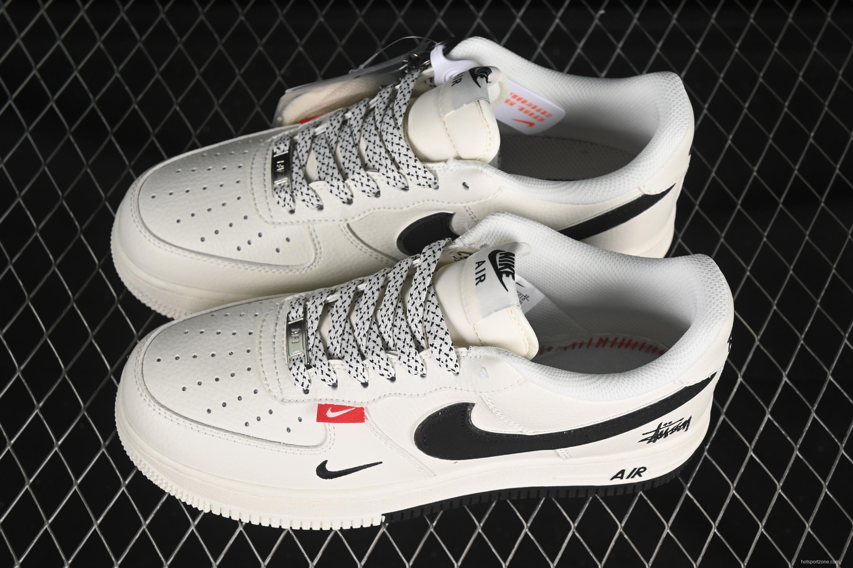 Nike Air Force 1 '07 Low Stussy Collaboration Dual-Tone Red Tag Casual Sneakers - CS5288-010