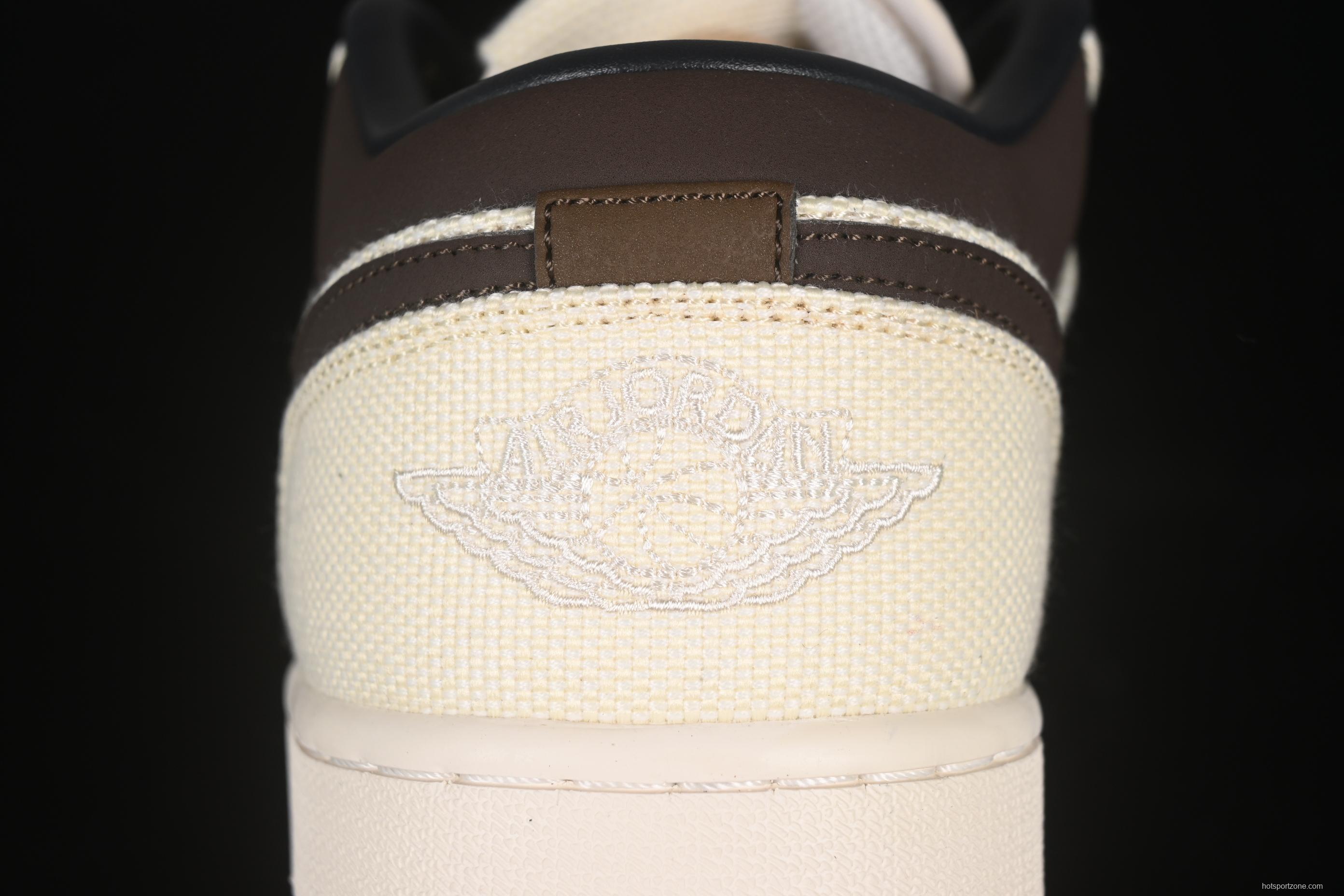 Nike Air Jordan 1 Low "Dongdan" Casual Sneakers in Woven Beige - IB8058-110