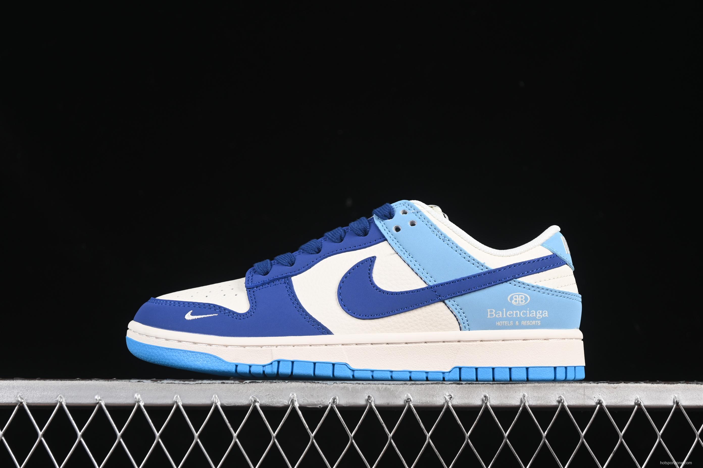 Nike SB Dunk Low Balenciaga Collaboration Two-Tone Blue Anniversary Custom Low-Top Skate Shoes - ZH2598-275